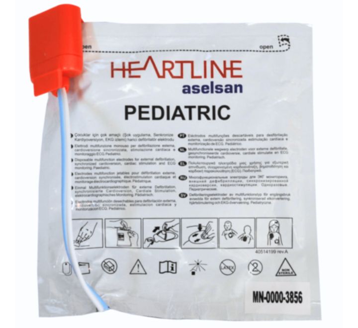 Electrodos Pediátricos Aselsan Heartline DEA.