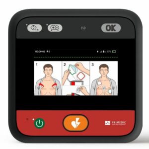 Desfibrilador Primedic HeartSave myPAD Display Screen.